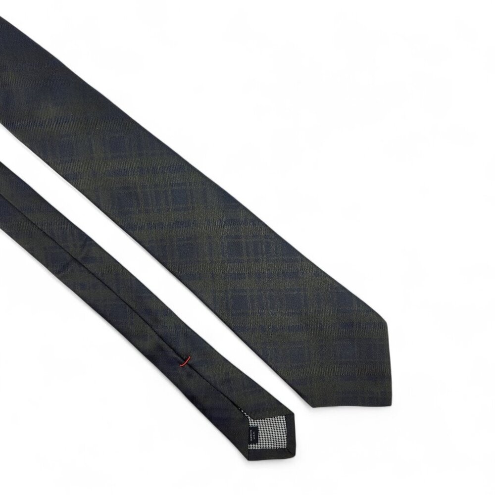 John Varvatos Hooker’s Green & Black Plaid Silk Tie - Picture 4 of 4